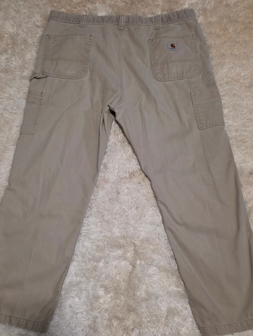 CARHARTT Men's Khaki Carpenter Style Work Pant - Relaxed Fit 42x29